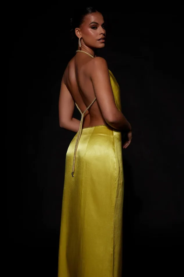 Bottoms Women Meshki Christie Diamante Rope Maxi Skirt 8211 Chartreuse Bottoms Women Meshki Christie Diamante Rope Maxi Skirt 8211 Chartreuse