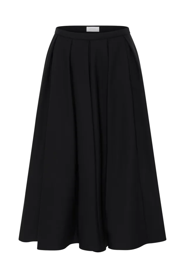 Bottoms Women Meshki Clarence Linen ALine Maxi Skirt 8211 Black