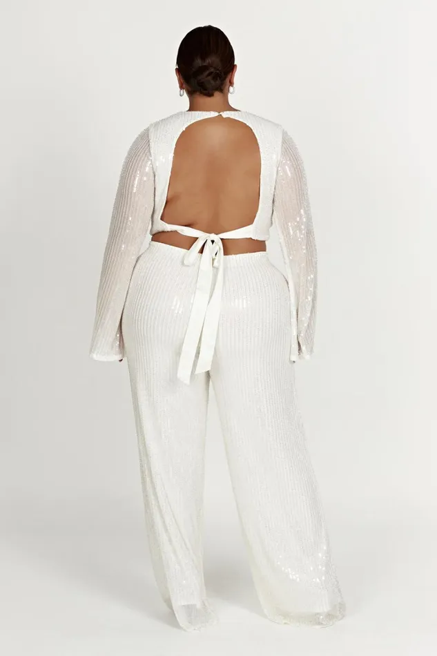 Bottoms Women Meshki Diaz Sequin Pants 8211 White