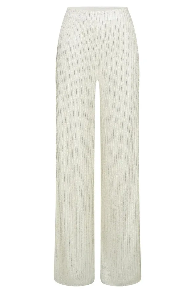 Bottoms Women Meshki Diaz Sequin Pants 8211 White