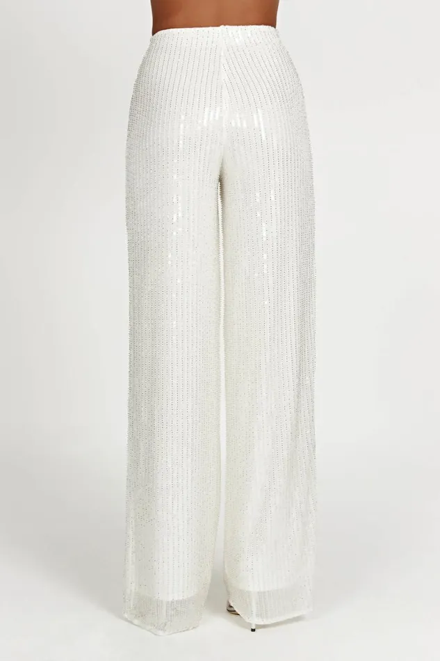 Bottoms Women Meshki Diaz Sequin Pants 8211 White