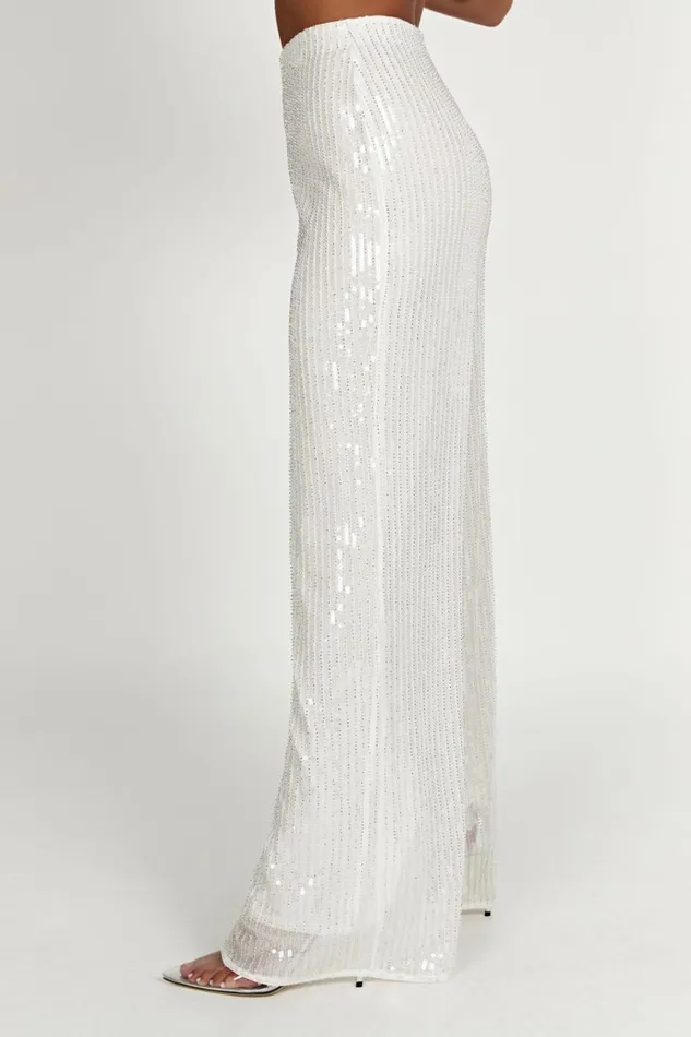 Bottoms Women Meshki Diaz Sequin Pants 8211 White