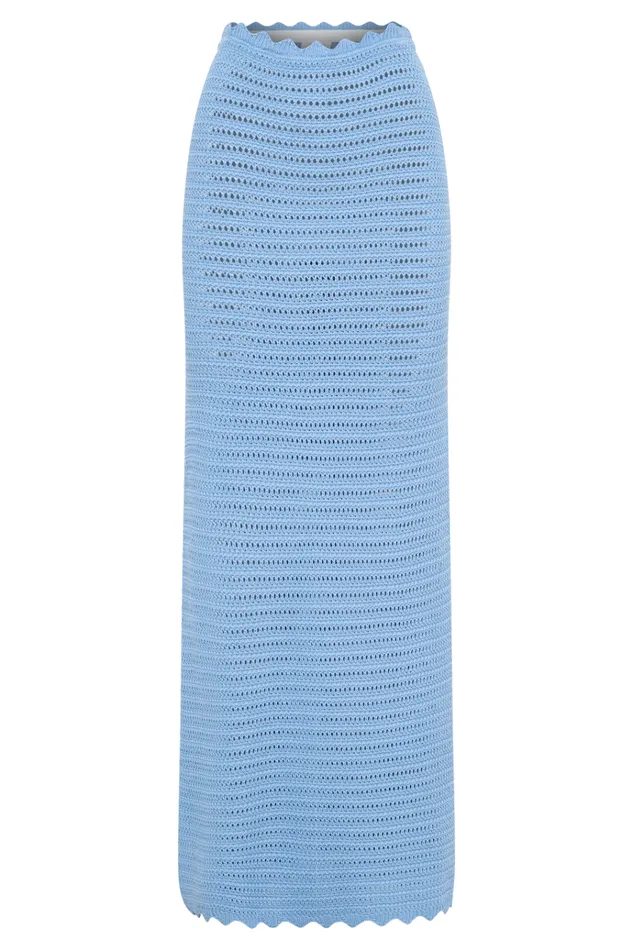 Bottoms Women Meshki Jadia Crochet Fishtail Maxi Skirt 8211 Cornflower Blue
