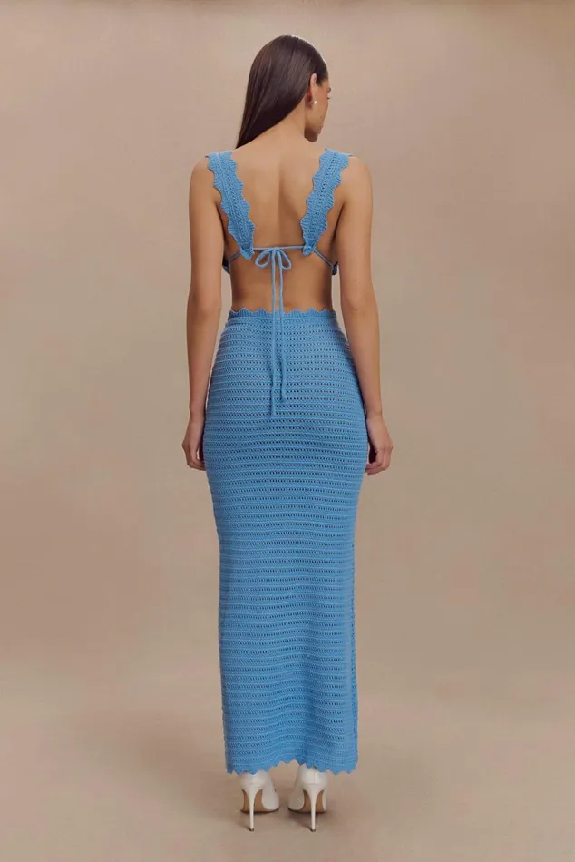 Bottoms Women Meshki Jadia Crochet Fishtail Maxi Skirt 8211 Cornflower Blue