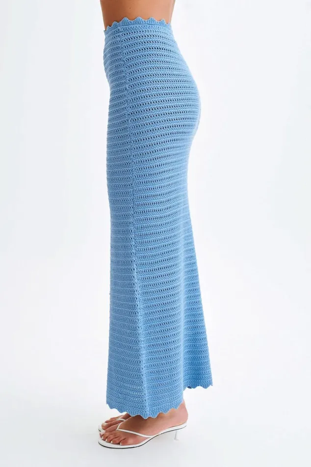 Bottoms Women Meshki Jadia Crochet Fishtail Maxi Skirt 8211 Cornflower Blue