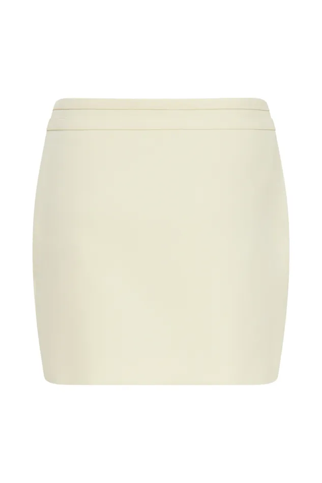 Bottoms Women Meshki Letitia Suiting Mini Skirt With Buckle 8211 Pastel Lemon