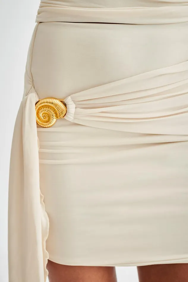 Bottoms Women Meshki Maggie Slinky Mini Skirt With Shell Hardware 8211 Ivory