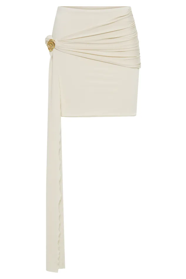 Bottoms Women Meshki Maggie Slinky Mini Skirt With Shell Hardware 8211 Ivory