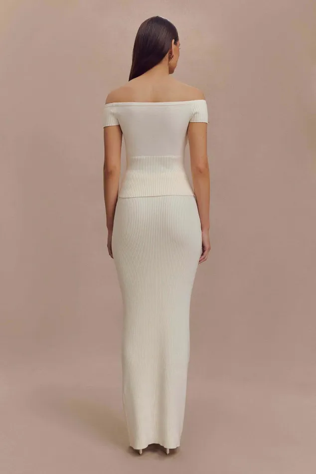 Bottoms Women Meshki Mathilde Ribbed Knit Maxi Skirt 8211 Ivory