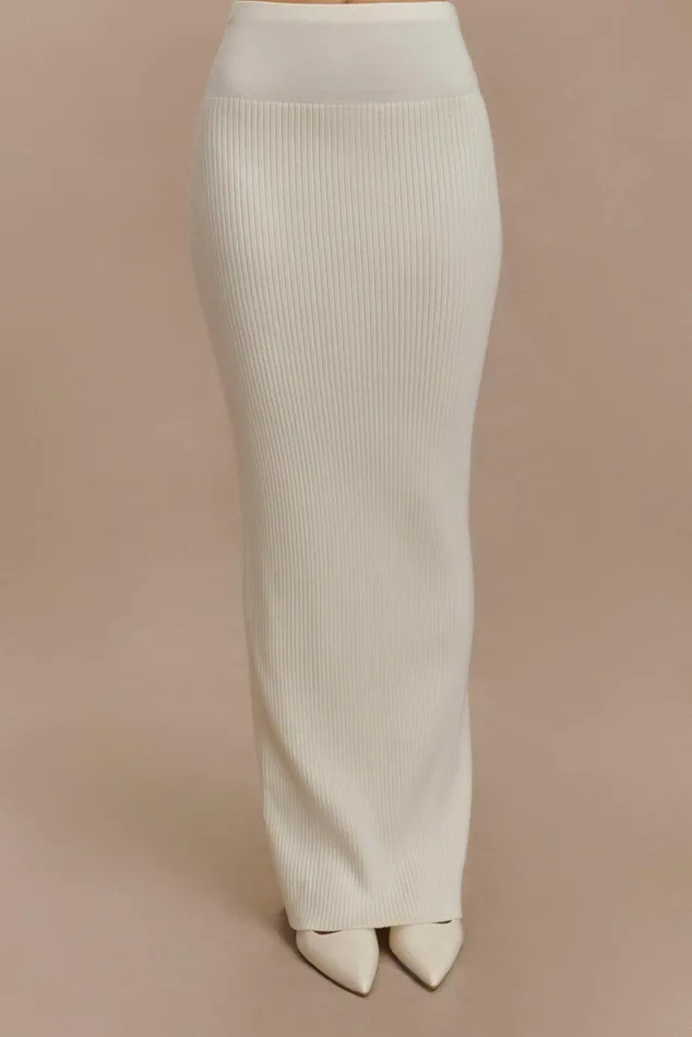 Bottoms Women Meshki Mathilde Ribbed Knit Maxi Skirt 8211 Ivory