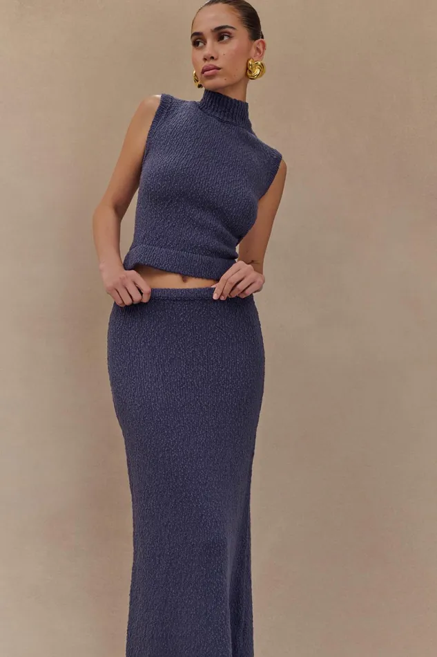 Bottoms Women Meshki Moira Boucle Maxi Skirt 8211 Steel