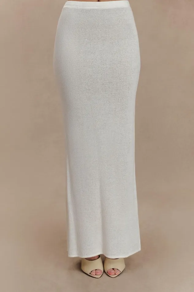 Bottoms Women Meshki Phoebe Knit Maxi Skirt 8211 Ivory