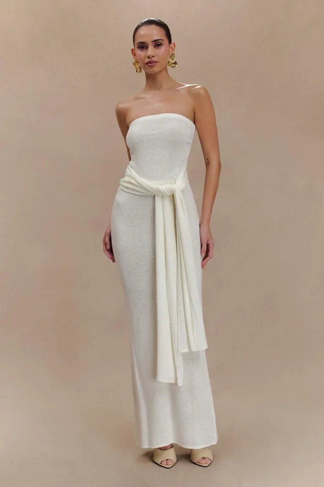 Bottoms Women Meshki Phoebe Knit Maxi Skirt 8211 Ivory