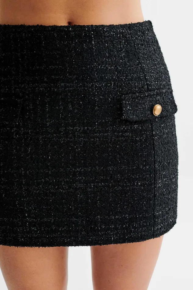 Bottoms Women Meshki Priscilla Tweed Mini Skirt 8211 Black