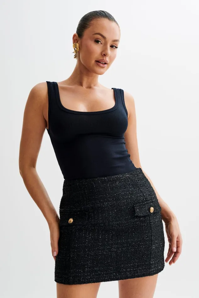 Bottoms Women Meshki Priscilla Tweed Mini Skirt 8211 Black