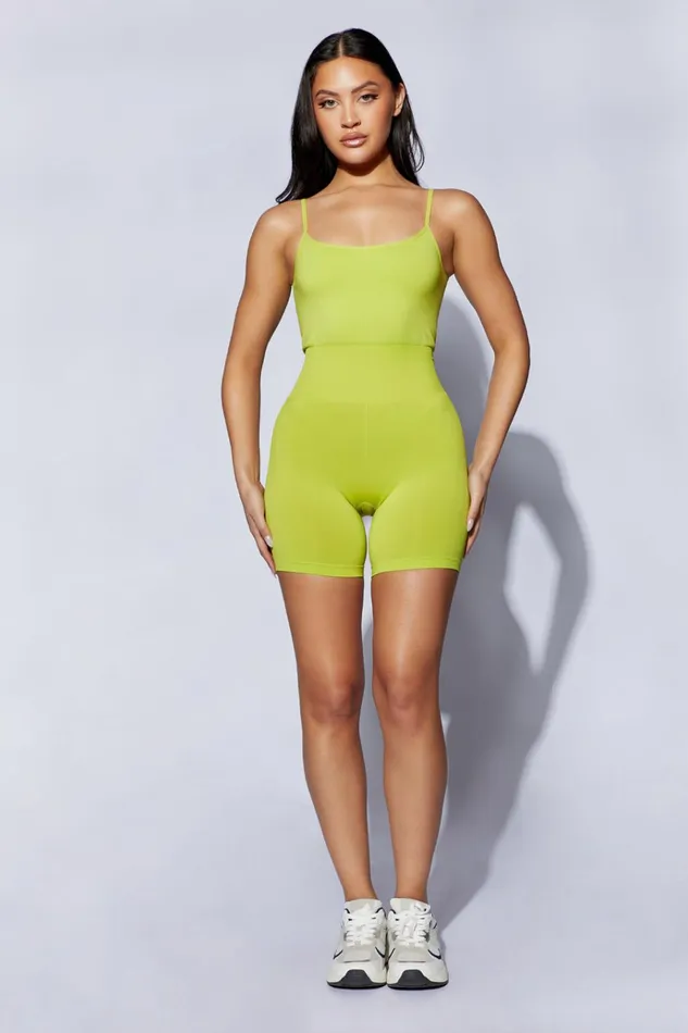Bottoms Women Meshki Stella Seamless Binding Playsuit 8211 Lime Green