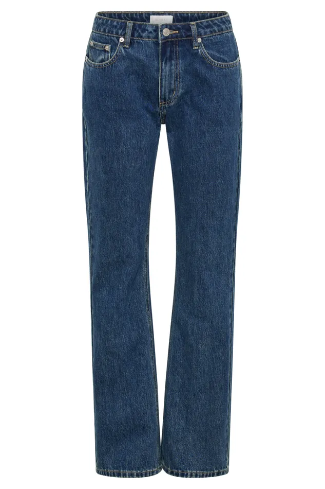 Bottoms Women Meshki Stephy Low Rise Straight Leg Denim Jean 8211 Dark Blue