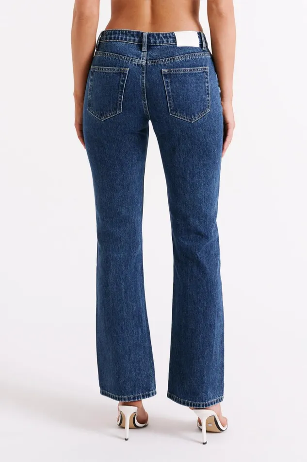 Bottoms Women Meshki Stephy Low Rise Straight Leg Denim Jean 8211 Dark Blue