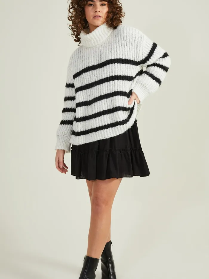Briar Boxy Turtleneck Sweater Whiteblack Women Altar039d State Sweaters