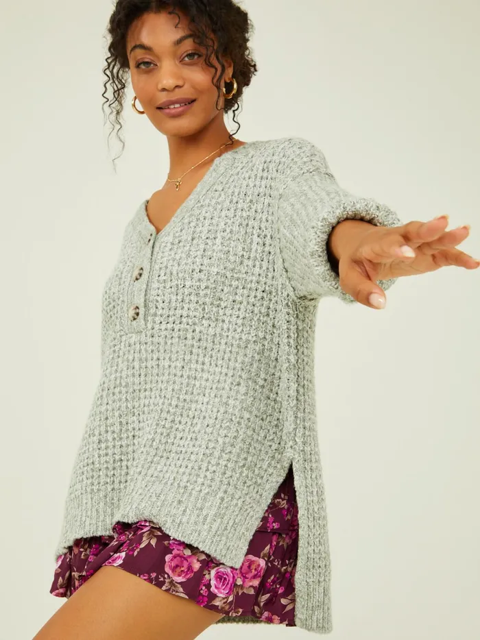 Brielle Waffle Stitched Tunic Sage Women Altar039d State Sweaters