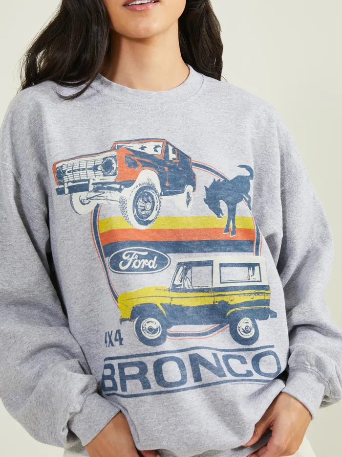 Bronco Fleece Pullover Heathergrey Women Altar039d State Graphics