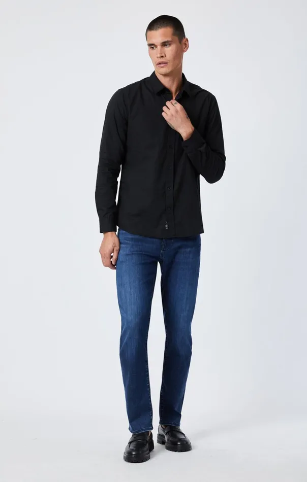 Button UpLong Sleeve Shirt In Black Men Mavi Jeans TShirts Button UpLong Sleeve Shirt In Black Men Mavi Jeans TShirts