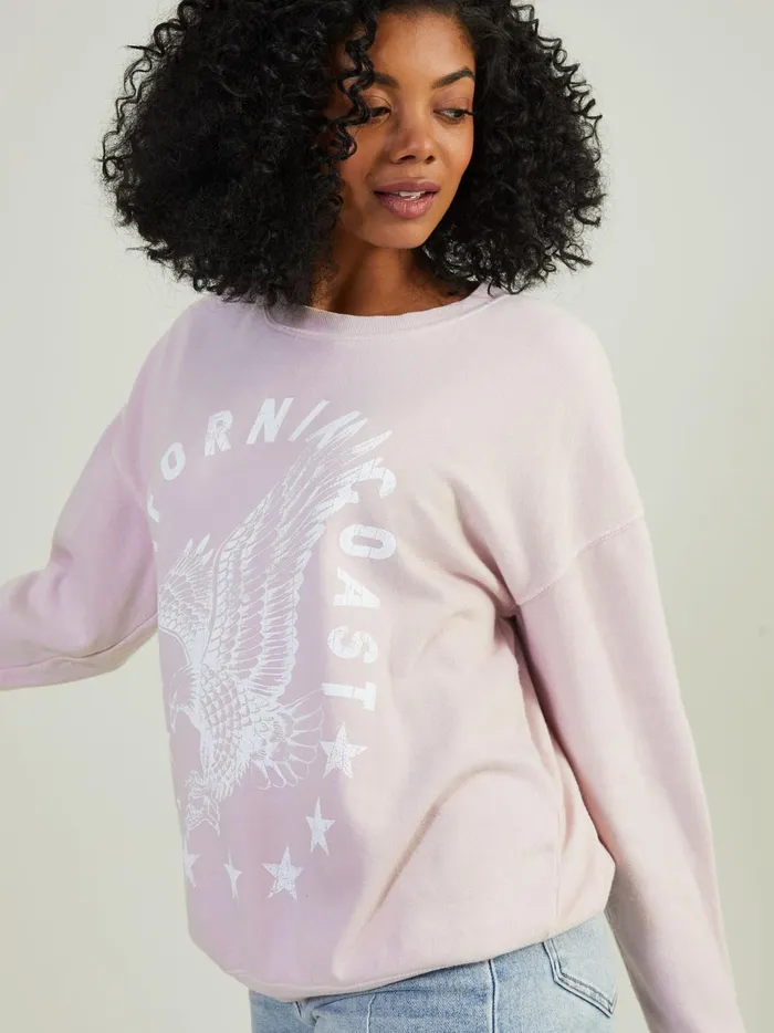 California Coast Oversized Sweatshirt Lilac Women Altar039d State Graphics