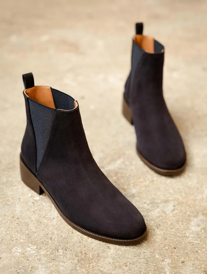 Camden Navy Women Bobbies Ankle Boots