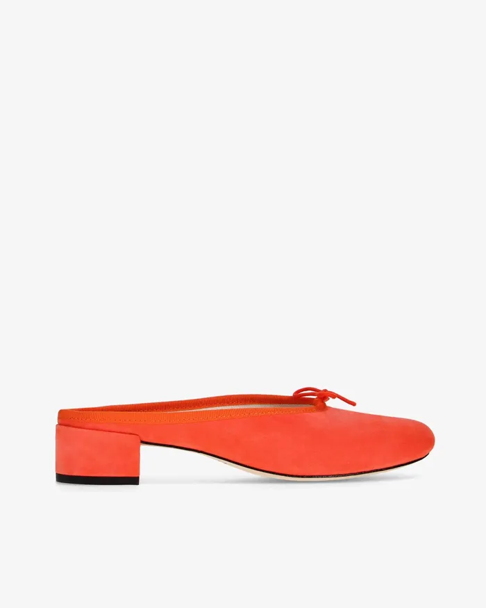 Camille Mules In Goatskin Suede Orangeade Women Repetto Ballet Flats