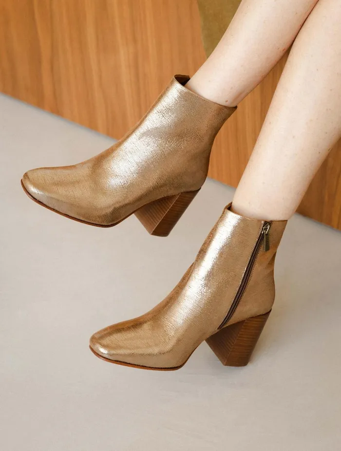 Carla Golden Women Bobbies Ankle Boots