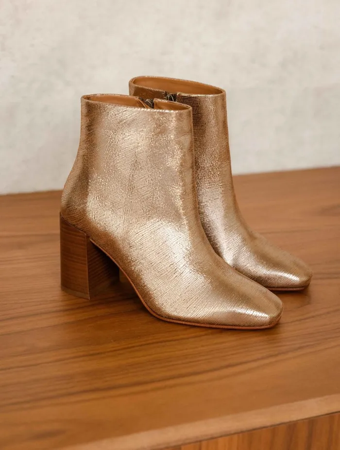 Carla Golden Women Bobbies Ankle Boots
