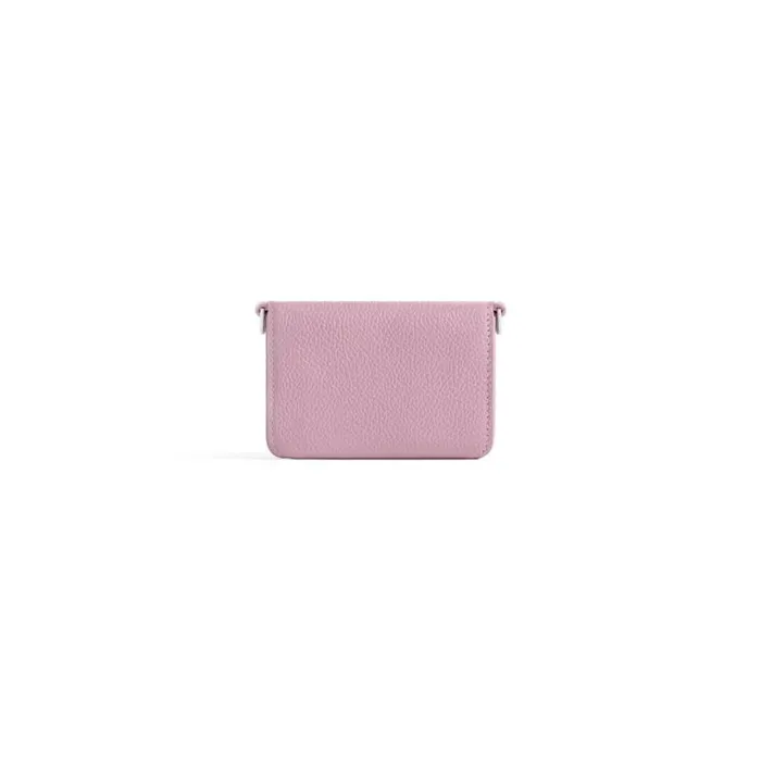 Cash Mini Wallet On Chain In Pink Women Balenciaga Wallets On Chain
