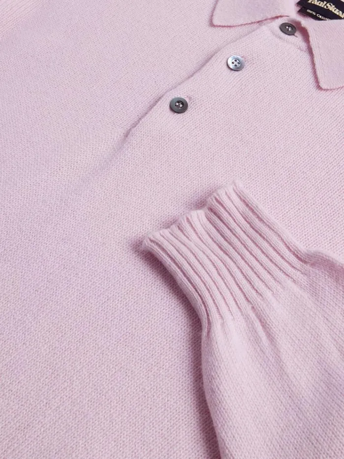 Cashmere Long Sleeve Polo Light Pink Men Paul Stuart Polos and TShirts