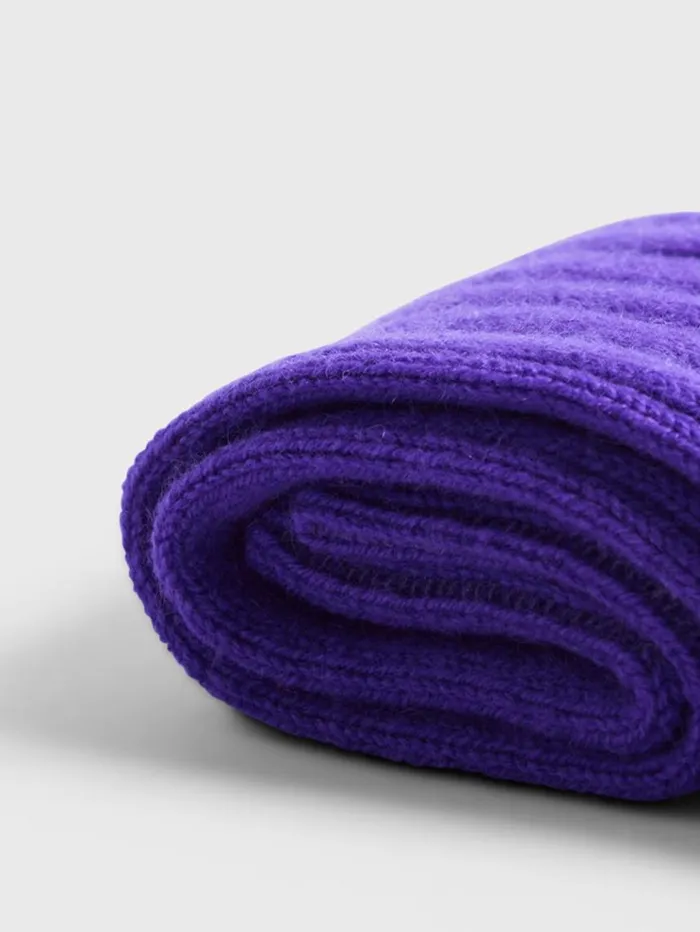 Cashmere Solid Ribbed Sock Purple Men Paul Stuart Socks