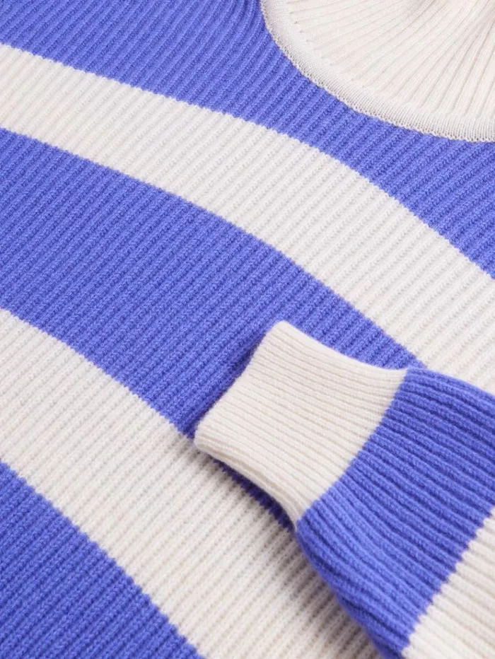 Cashmere Striped Turtleneck Lavenderwhite Men Paul Stuart Sweaters