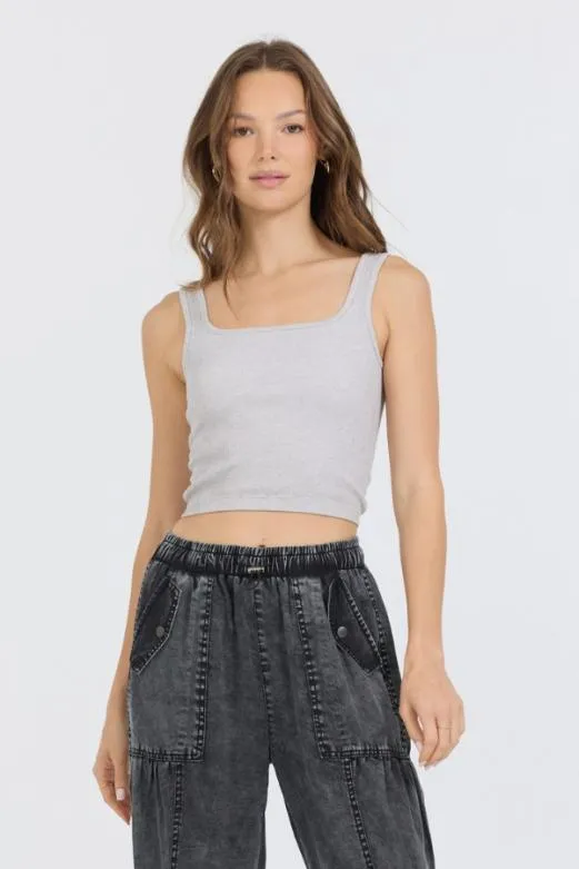 Casual Tops Women Vintage Havana Heather Grey Seamless Tank Top Heather Grey