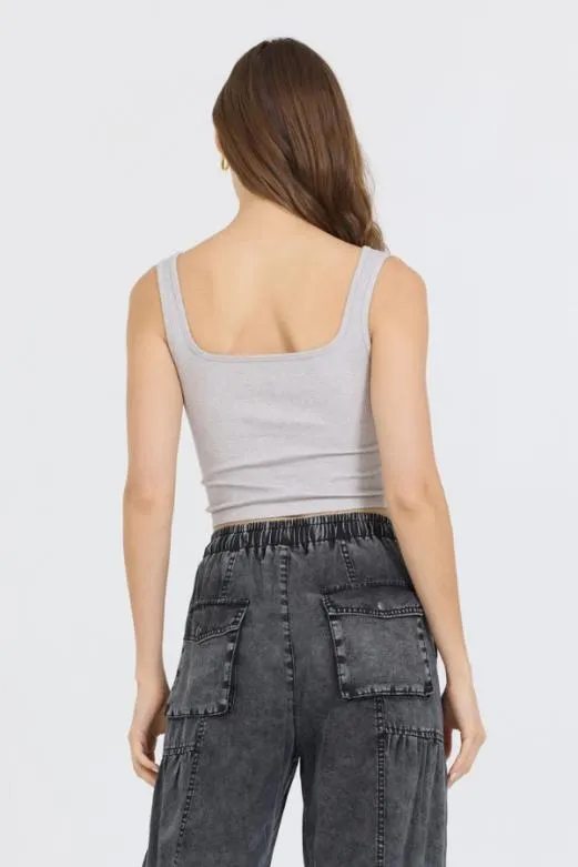 Casual Tops Women Vintage Havana Heather Grey Seamless Tank Top Heather Grey