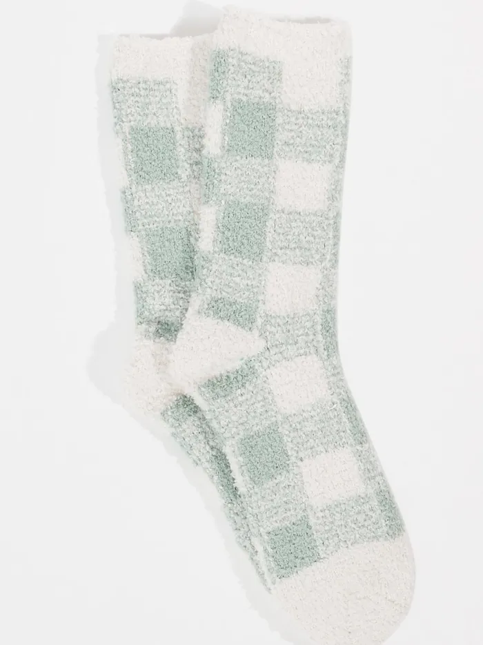 Checkered Cozy Socks Sage Women Altar039d State Socks