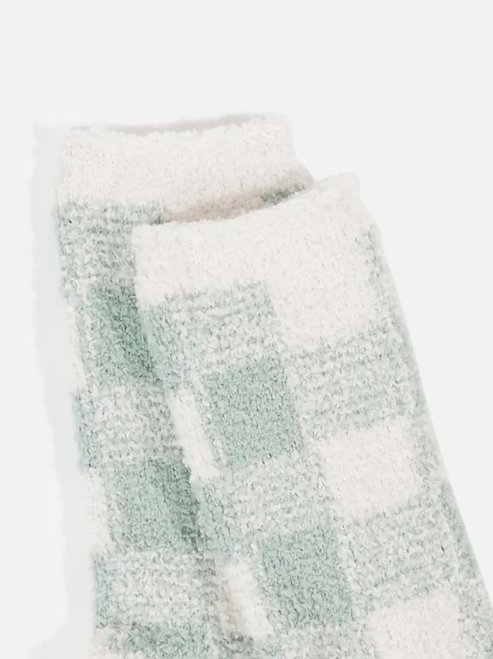 Checkered Cozy Socks Sage Women Altar039d State Socks