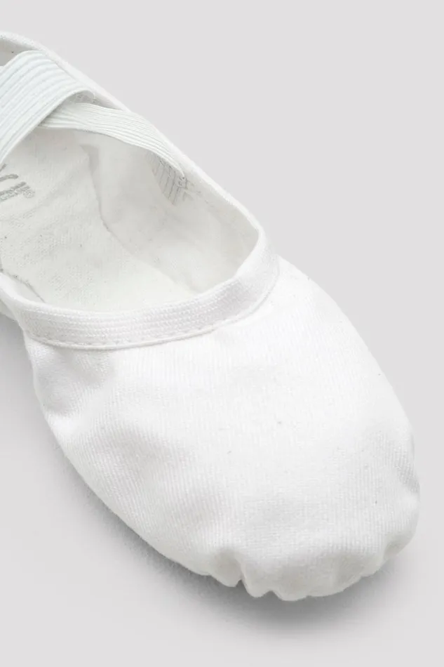 Children Ballet Bloch Performa Stretch Canvas Ballet Shoes White