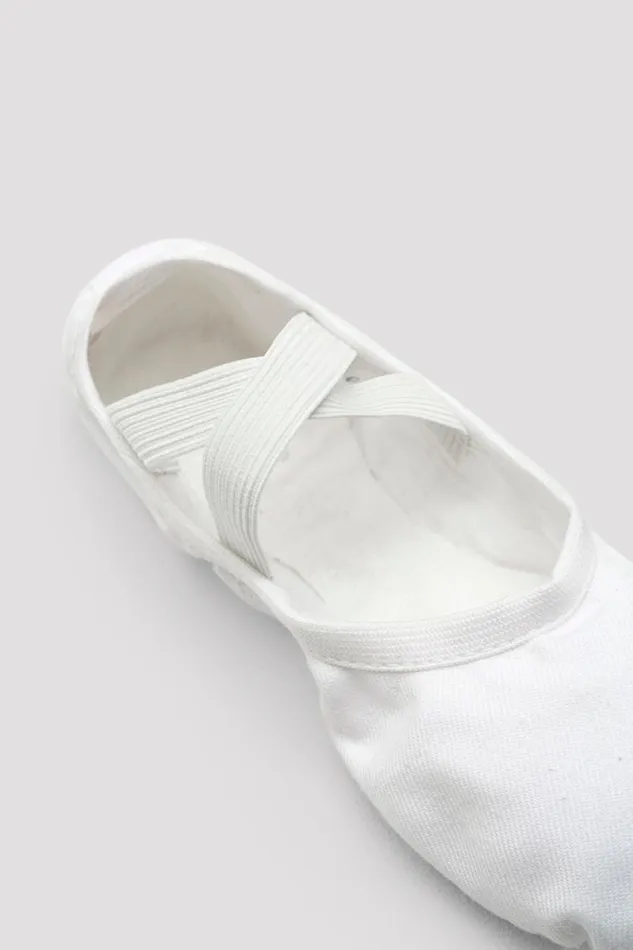 Children Ballet Bloch Performa Stretch Canvas Ballet Shoes White