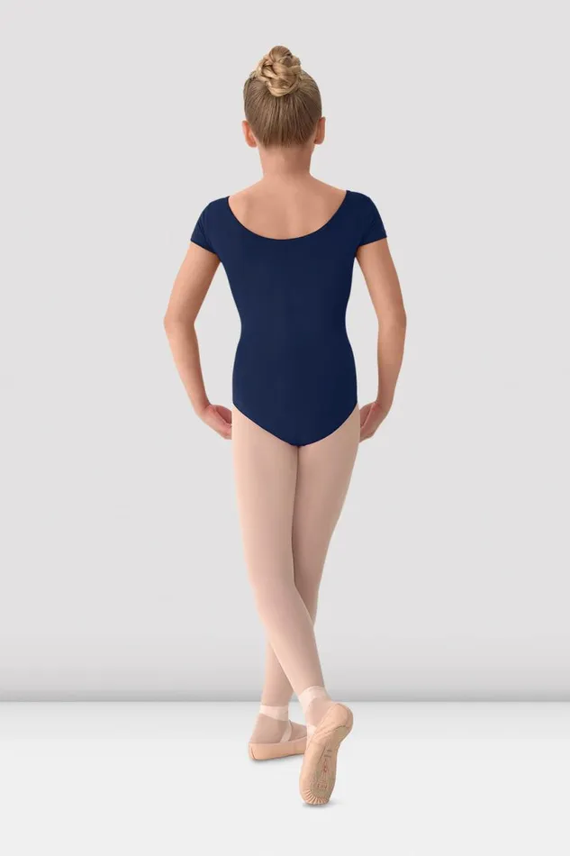 Children Basics Bloch Girls Mirella Classic Short Sleeve Leotard Navy Blue