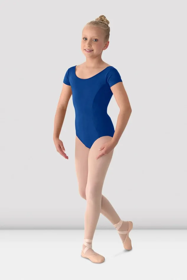 Children Basics Bloch Girls Mirella Classic Short Sleeve Leotard Royal Blue