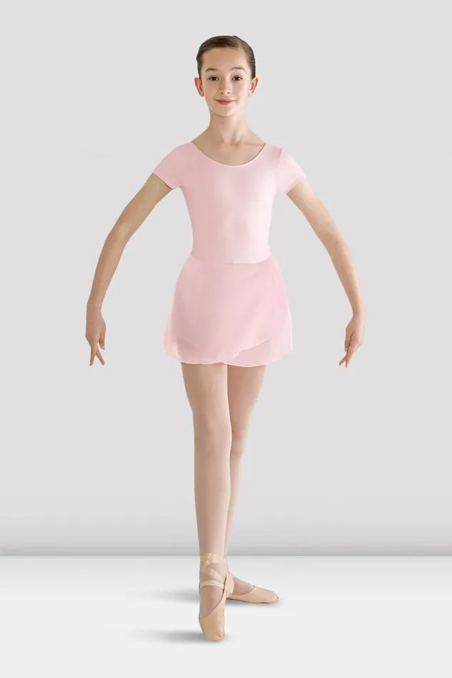 Children Basics Bloch Girls Prisha Short Sleeve Skirted Leotard Light Pink