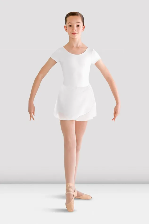 Children Basics Bloch Girls Prisha Short Sleeve Skirted Leotard White