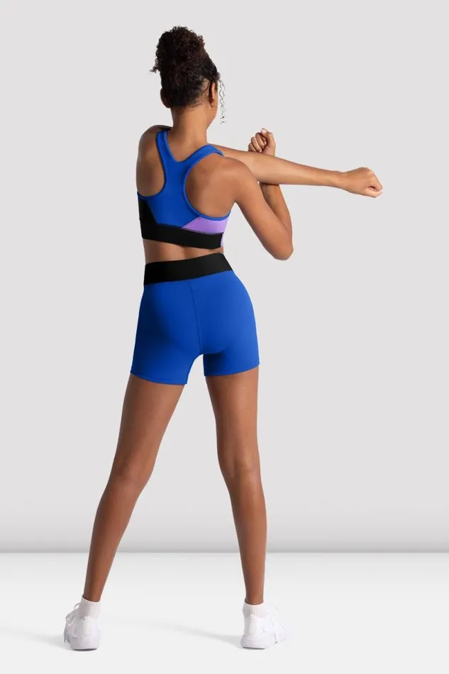 Children Crop Tops Bloch Girls Freestyle Racerback Crop Blue