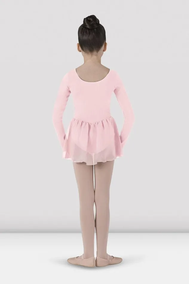 Children Leotards Bloch Girls Long Sleeve Skirted Leotard Light Pink