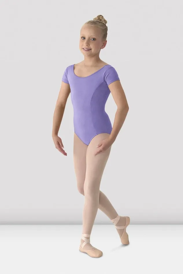 Children Leotards Bloch Girls Mirella Classic Short Sleeve Leotard Purple