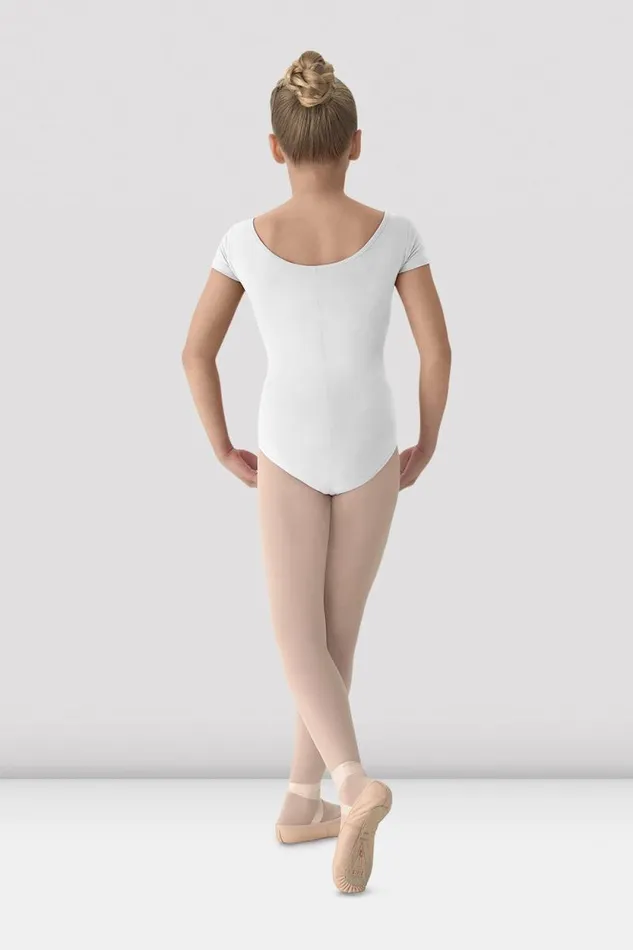 Children Leotards Bloch Girls Mirella Classic Short Sleeve Leotard White