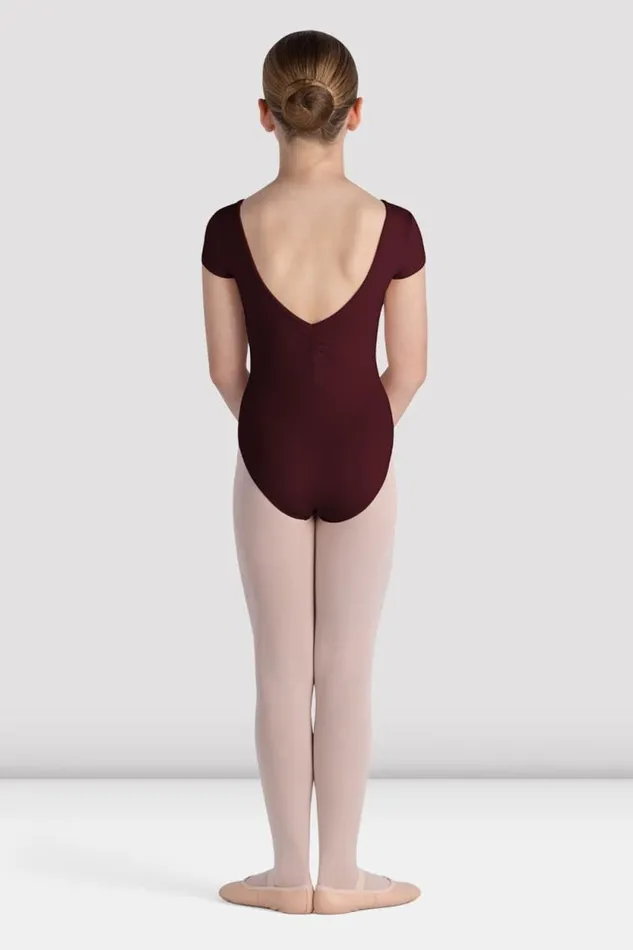 Children Leotards Bloch Girls Piper Cap Sleeve Leotard Burgundy